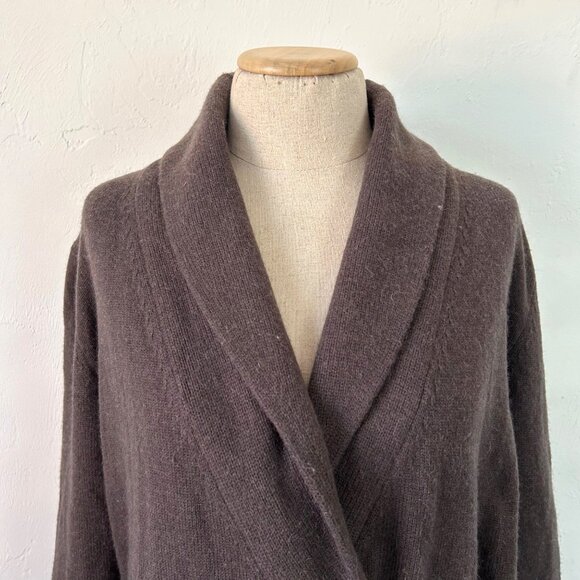 Gerard Darel Women's Size 4 Shawl Collar Cardigan Sweater Brown Wool - Picture 4 of 13